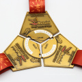 Médailles de jour de sports de carte 3D d&#39;émail en métal personnalisé de vente chaude